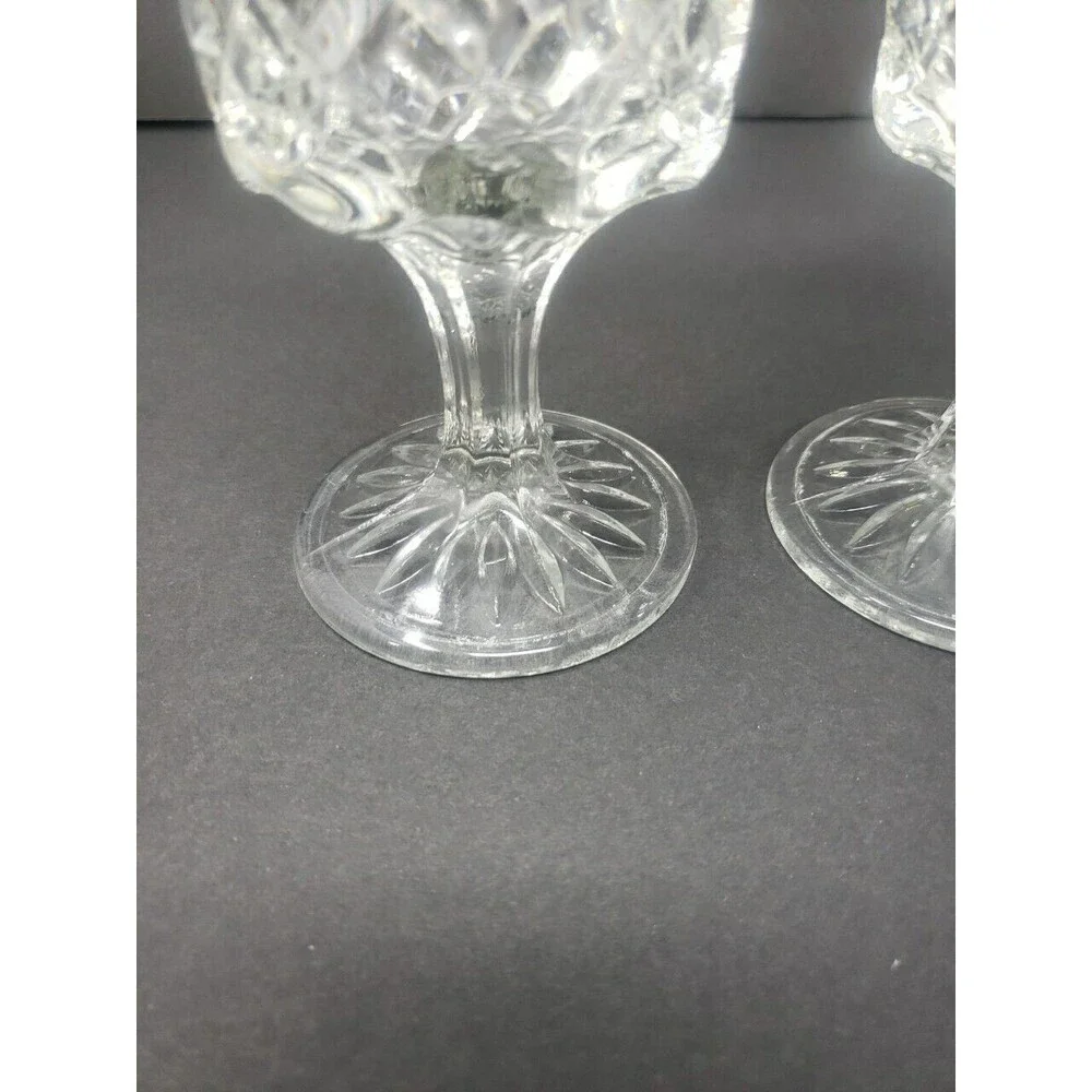 Vintage Anchor Hocking Wexford Glass Wine Water Goblet Set of Two Classic